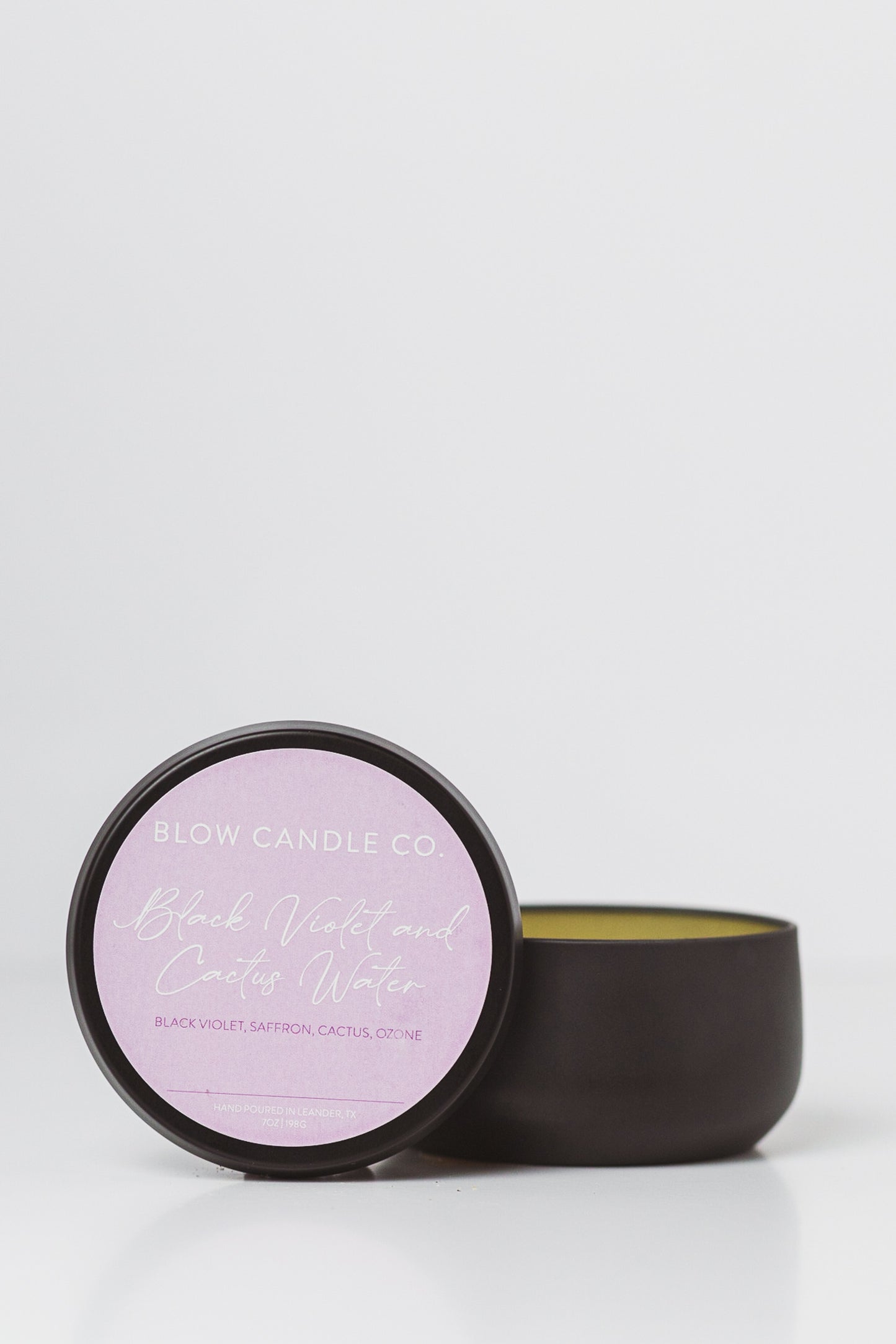 Black Violet and Cactus Water Candle