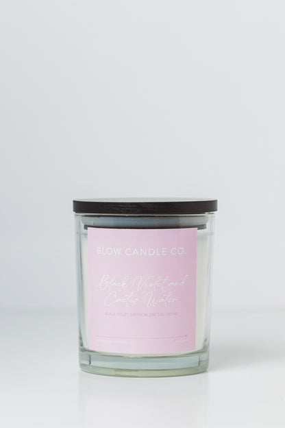 Black Violet and Cactus Water Candle